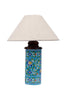Blue Pottery Cylinder Lamp (Without Lampshade)